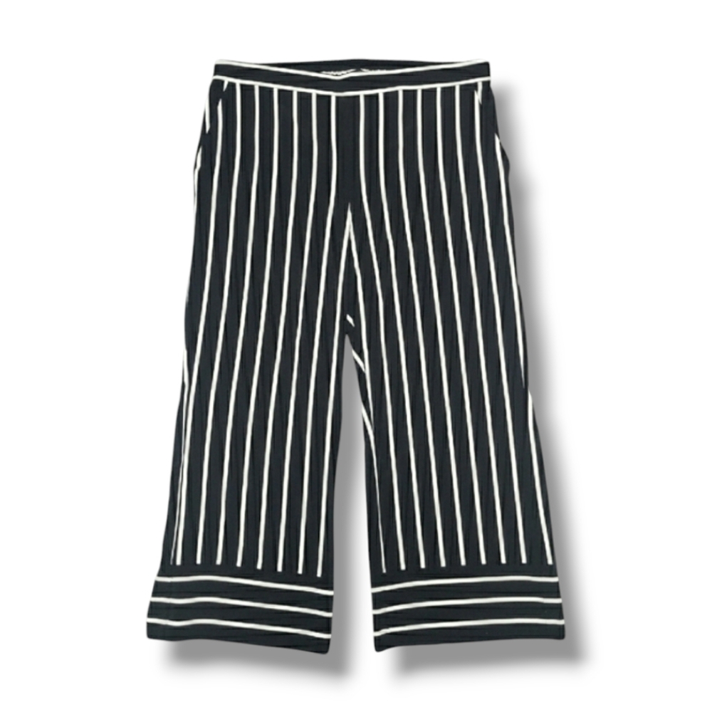 Stripe Wide Leg Cropped Pants